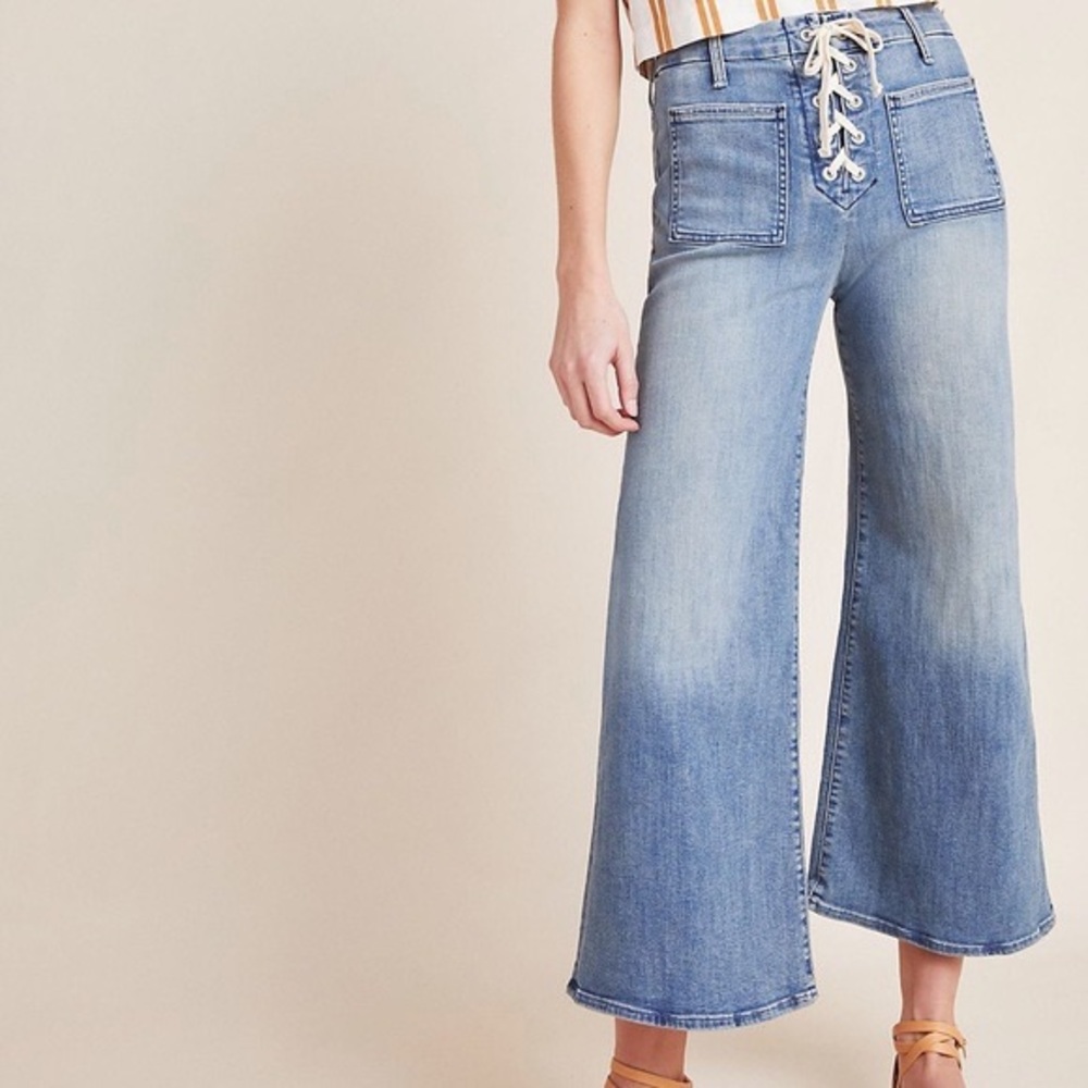 Mother Denim Lace Up Roller Crop